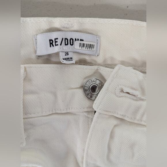 Rtr sz 28 (6) RE/DONE 70s Straight Leg Jeans white summer denim pants bottom - Picture 7 of 10